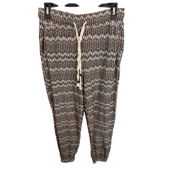 Anthropologie Saturday Sunday Pull On Elastic Waist Patterned Casual Pants M - Picture 1 of 9